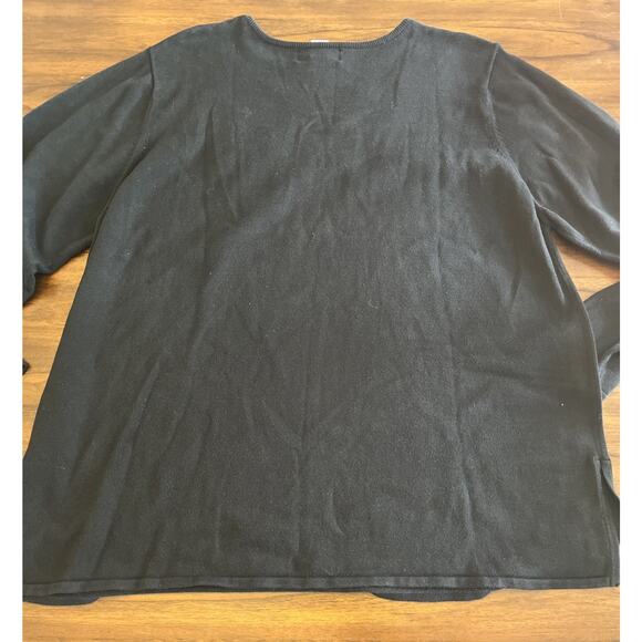 Bob Mackie Wearable Art Beaded Embroidered Scarf On Black Tunic Sweater Sz 2X - Picture 9 of 9